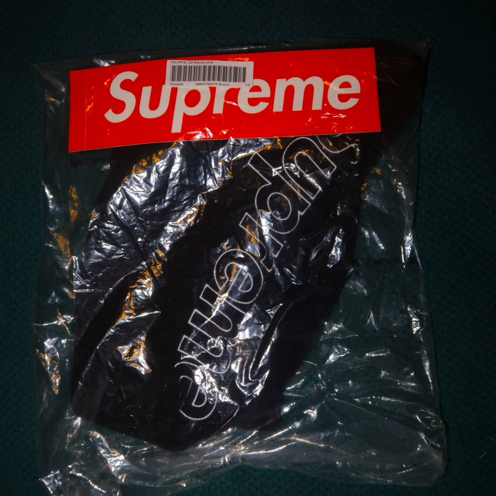 Supreme Black Hat Polartec® Zip Baclava (zip up ski mask)